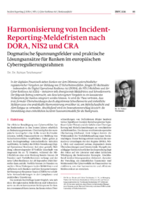 Dokument Harmonisierung von Incident-Reporting-Meldefristen nach DORA, NIS2 und CRA