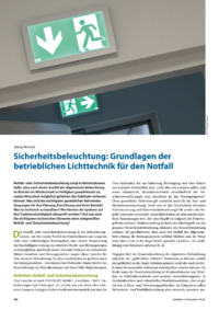 Dokument Sicherheitsbeleuchtung: Grundlagen der betrieblichen Lichttechnik f&uuml;r den Notfall