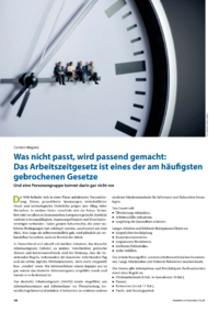 Dokument Was nicht passt, wird passend gemacht: Das Arbeitszeitgesetz ist eines der am h&auml;ufigsten gebrochenen Gesetze