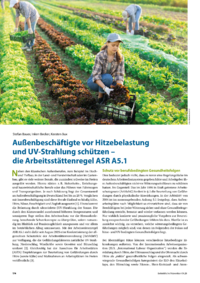Dokument Au&szlig;enbesch&auml;ftigte vor Hitzebelastung und UV-Strahlung sch&uuml;tzen &ndash; die Arbeitsst&auml;ttenregel ASR A5.1