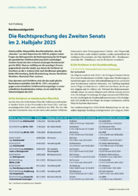 Dokument Die Rechtsprechung des Zweiten Senats im 2. Halbjahr 2025