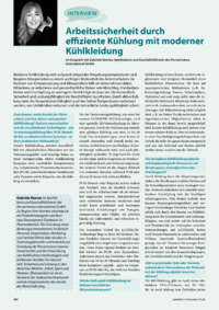 Dokument Arbeitssicherheit durch effiziente K&uuml;hlung mit moderner K&uuml;hlkleidung