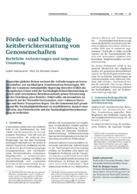 Dokument F&ouml;rder- und Nachhaltigkeitsberichterstattung von Genossenschaften