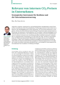 Dokument Relevanz von internen CO 2 -Preisen in Unternehmen