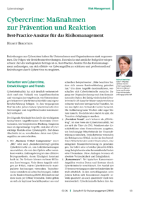 Dokument Cybercrime: Ma&szlig;nahmen zur Pr&auml;vention und Reaktion
