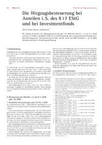 Dokument Die Wegzugsbesteuerung bei Anteilen i. S. des &sect; 17 EStG und bei Investmentfonds