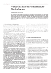 Dokument Verdachtsliste bei Umsatzsteuer-Nachschauen