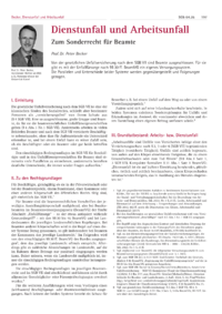 Dokument Dienstunfall und Arbeitsunfall