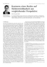 Dokument Konturen eines Rechts auf Nichterreichbarkeit aus vergleichender Perspektive