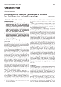 Dokument Ertragsteuerrechtliche Organschaft &ndash; Anforderungen an die tats&auml;chliche Durchf&uuml;hrung eines Gewinnabf&uuml;hrungsvertrags