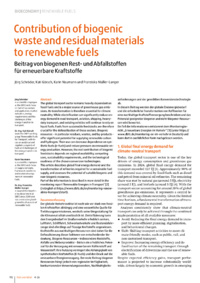 Dokument Contribution of biogenic waste and residual materials to renewable fuels