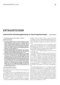 Dokument Unbeschr&auml;nkter Betriebsausgabenabzug von Sponsoringaufwendungen