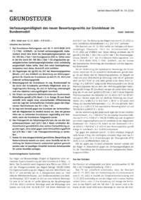 Dokument Verfassungsm&auml;&szlig;igkeit des neuen Bewertungsrechts zur Grundsteuer im Bundesmodell