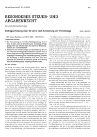 Dokument Beitragserhebung &uuml;ber 30 Jahre nach Entstehung der Vorteilslage