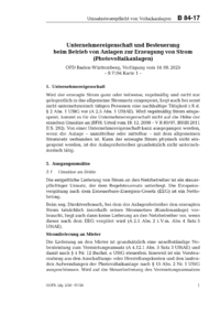 Dokument Unternehmereigenschaft und Besteuerung beim Betrieb von Anlagen zur Erzeugung von Strom (Photovoltaikanlagen)