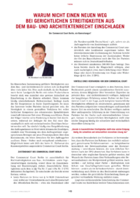 Dokument Warum nicht einen neuen Weg bei gerichtlichen Streitigkeiten aus dem Bau- und Architektenrecht einschlagen