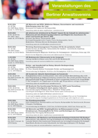 Dokument Veranstaltungen des Berliner Anwaltsvereins