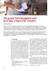 Dokument Die grobe Fahrl&auml;ssigkeit nach &sect; 45 Abs. 2 Satz 3 Nr. 3 SGB X