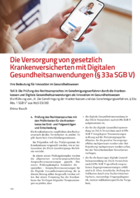 Dokument Die Versorgung von gesetzlich Krankenversicherten mit Digitalen Gesundheitsanwendungen (&sect; 33a SGB V)