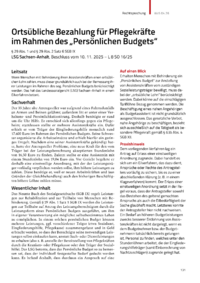 Dokument Orts&uuml;bliche Bezahlung f&uuml;r Pflegekr&auml;fte im Rahmen des &bdquo;Pers&ouml;nlichen Budgets&ldquo;