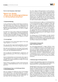 Dokument Report zur Studie &bdquo;Praxis der Ermittlungsverfahren in Wirtschaftsstrafsachen&rdquo;