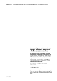 Dokument Aktives und passives Wahlrecht zum &ouml;rtlichen Personalrat der Zentrale beim Bundesnachrichtendienst