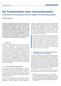 Dokument Die Anwaltsstation beim Insolvenzverwalter