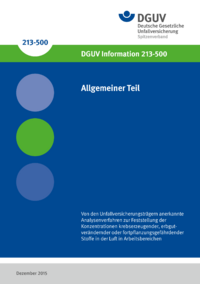 Dokument Allgemeiner Teil - Von den Unfallversicherungstr&auml;gern anerkannte Analysenverfahren zur Feststellung 