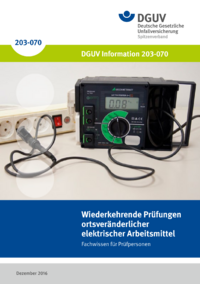 Dokument Wiederkehrende Pr&uuml;fungen ortsver&auml;nderlicher elektrischer Arbeitsmittel - Fachwissen f&uuml;r Pr&uuml;fpersonen