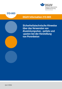 Dokument Sicherheitstechnische Hinweise &uuml;ber das Verwenden von Aluminiumpulver, -pellets und -pasten bei der