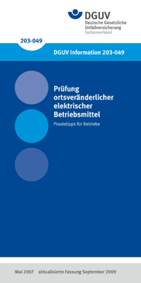 Dokument Pr&uuml;fung ortsver&auml;nderlicher elektrischer Betriebsmittel - Praxistipps f&uuml;r Betriebe