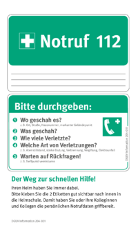 Dokument Notruf Aufkleber