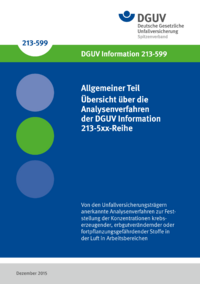 Dokument Allgemeiner Teil: &Uuml;bersicht &uuml;ber die Analysenverfahren der DGUV Information 213-5xx-Reihe