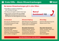 Dokument Erste Hilfe Karte: Akute Hitzeerkrankungen