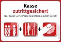 Dokument Aufkleber (klein) &ndash; Kasse zutrittgesichert