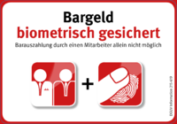 Dokument Aufkleber (klein) &ndash; Bargeld biometrisch gesichert
