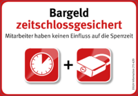 Dokument Aufkleber (klein) &ndash; Bargeld zeitschlossgesichert