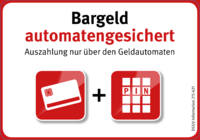 Dokument Aufkleber (klein) &ndash; Bargeld automatengesichert