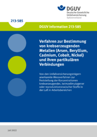 Dokument Verfahren zur Bestimmung von krebserzeugenden Metallen (Arsen, Beryllium, Cadmium, Cobalt und Nickel