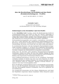 Dokument ProdSG Erl&auml;uterungen: &sect; 9 bis &sect; 27