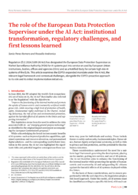 Dokument The role of the European Data Protection Supervisor under the AI Act: institutional transformation, regulatory challenges, and first lessons learned