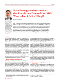 Dokument Novellierung des Gesetzes &uuml;ber den Kirchlichen Datenschutz (KDG): Was ab dem 1. M&auml;rz 2026 gilt