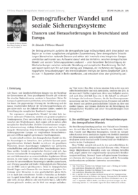 Dokument Demografischer Wandel und soziale Sicherungssysteme