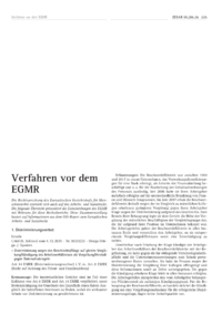 Dokument Verfahren vor dem EGMR