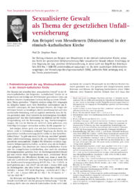 Dokument Sexualisierte Gewalt als Thema der gesetzlichen Unfallversicherung