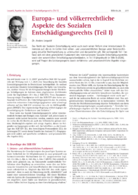 Dokument Europa- und v&ouml;lkerrechtliche Aspekte des Sozialen Entsch&auml;digungsrechts (Teil I)
