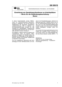 Dokument Einwirkung von Ganzk&ouml;rper-Vibrationen an Arbeitspl&auml;tzen &ndash; Werte f&uuml;r die Gef&auml;hrdungsbeurteilung &ndash; Busse