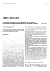 Dokument Umsatzsteuerliche Behandlung von dauerdefizit&auml;r betriebenen Einrichtungen unter gleichzeitiger Gew&auml;hrung &ouml;ffentlicher Zusch&uuml;sse