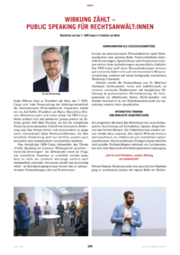 Dokument Wirkung z&auml;hlt: Public Speaking f&uuml;r Rechtsanw&auml;lt:innen