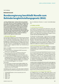 Dokument Bundesregierung beschlie&szlig;t Novelle zum Behindertengleichstellungsgesetz (BGG)